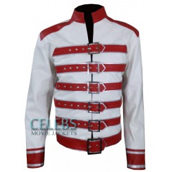 Freddie Mercury White Jacket with Red Belts